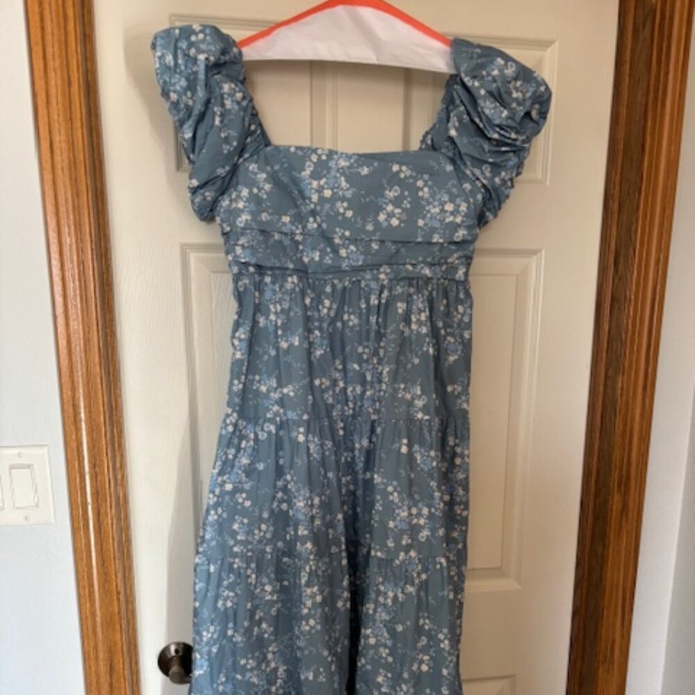 Altar'd State Rayanne Floral Maxi Dress in Blue